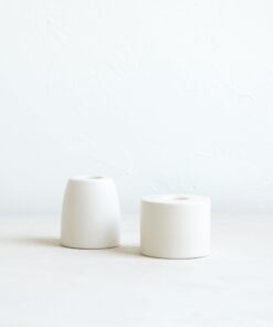 Petite Ceramic Taper Holder, Matte White