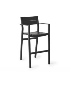 Belvedere Bar Chair in Charcoal Aluminum