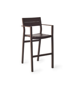 Belvedere Bar Chair in Coffee Aluminum