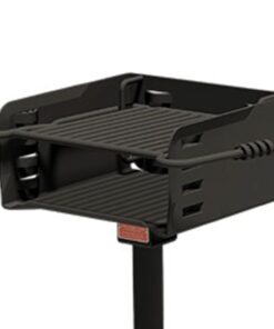 Pilot Rock Park Style Steel Outdoor BBQ Charcoal Grill and Post, Black