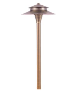 PLB04 Two Tier Brass LED Pagoda Low Voltage Pathway Light