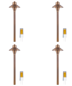 PLB06 4x/8x/12x Package 12V G4 Snub Low Voltage Heavy Duty Cast Brass Outdoor LED Pathway Light 5W 3000K