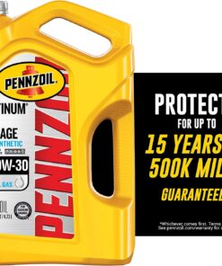 Pennzoil Platinum High Mileage Full Synthetic 10W-30 Motor Oil for Vehicles Over 75K Miles (5-Quart, Case of 3)