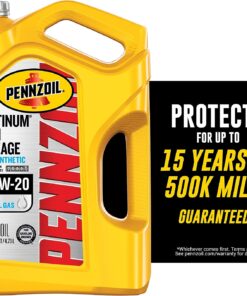 Pennzoil Platinum High Mileage Full Synthetic 5W-20 Motor Oil for Vehicles Over 75K Miles (5-Quart, Case of 3)
