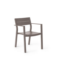 Belvedere Dining Chair in Quartz Grey  Aluminum