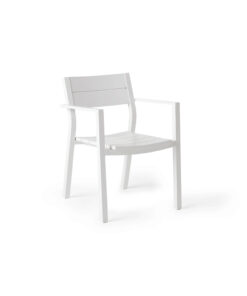 Belvedere Dining Chair in White Aluminum