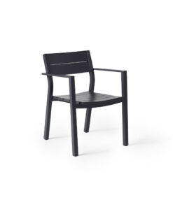 Belvedere Dining Chair in Charcoal Aluminum